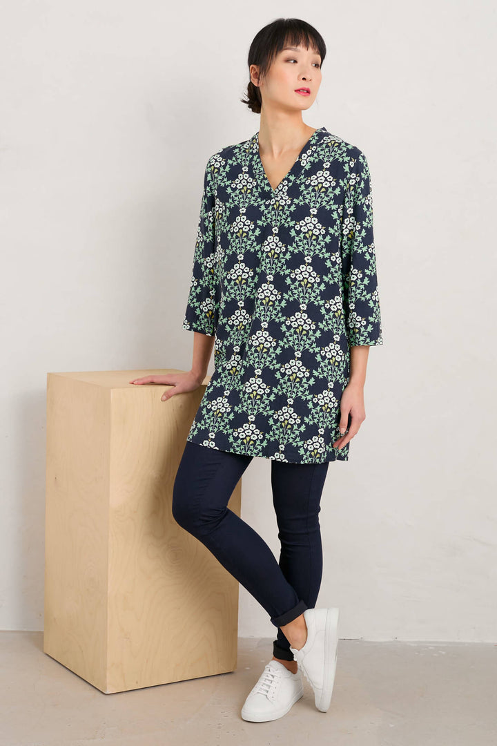 Seasalt Hayle Bar Tunic Vines Maritime Green Tunic - Shirley Allum Boutique
