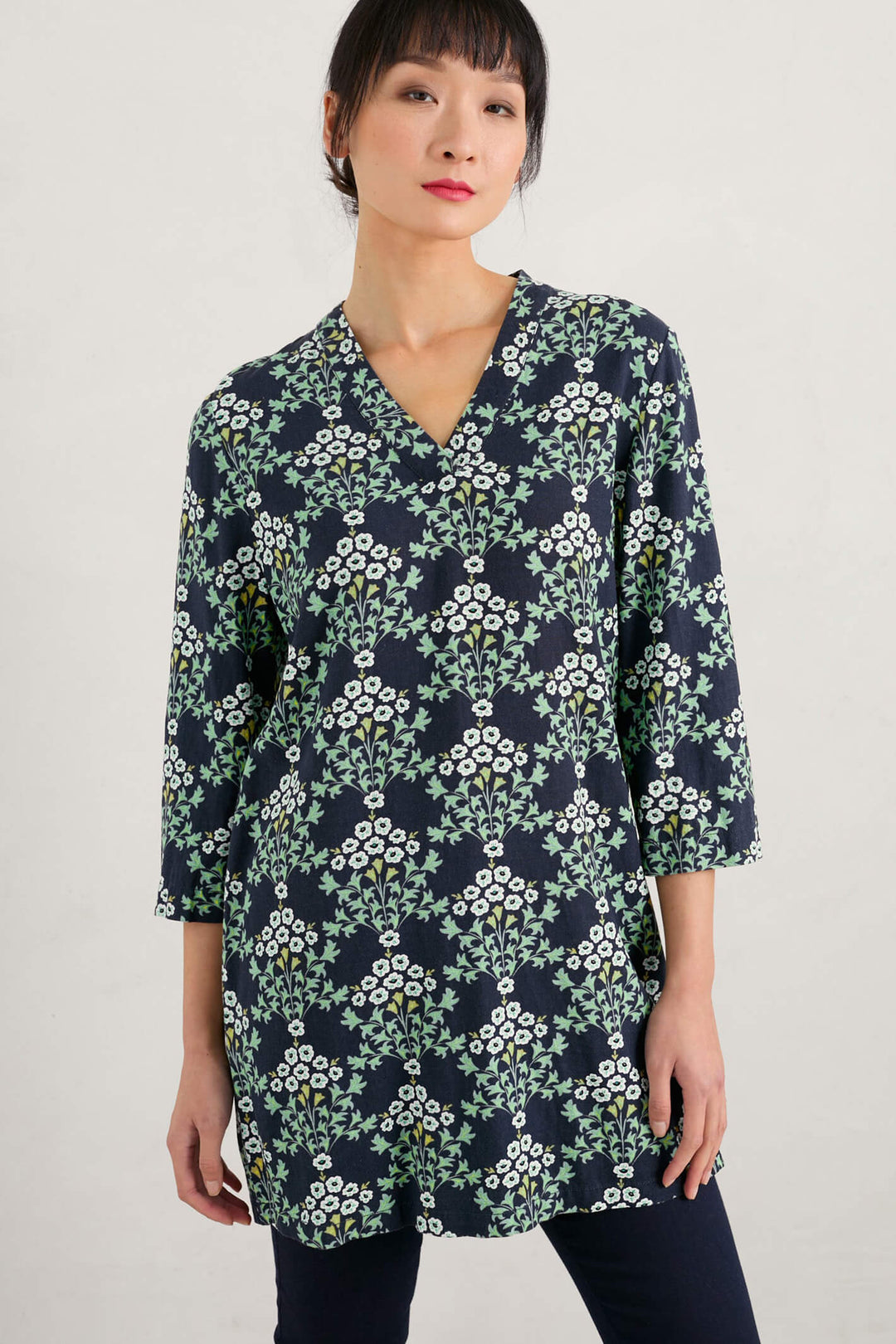 Seasalt Hayle Bar Tunic Vines Maritime Green Tunic - Shirley Allum Boutique