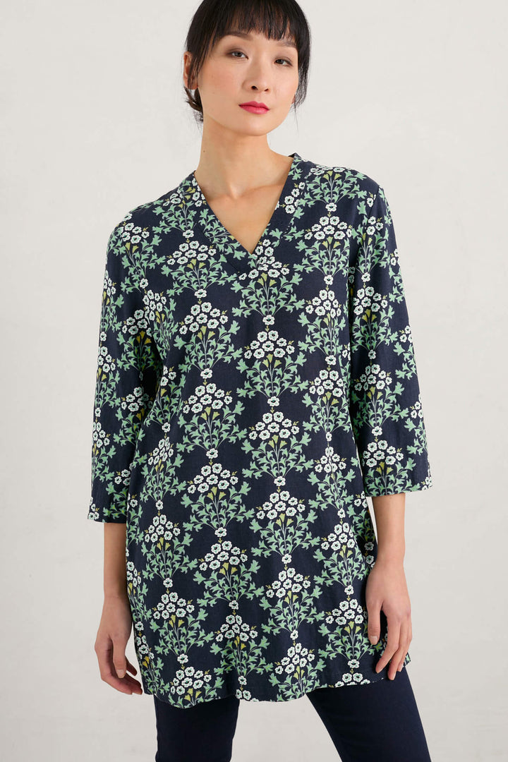 Seasalt Hayle Bar Tunic Vines Maritime Green Tunic - Shirley Allum Boutique