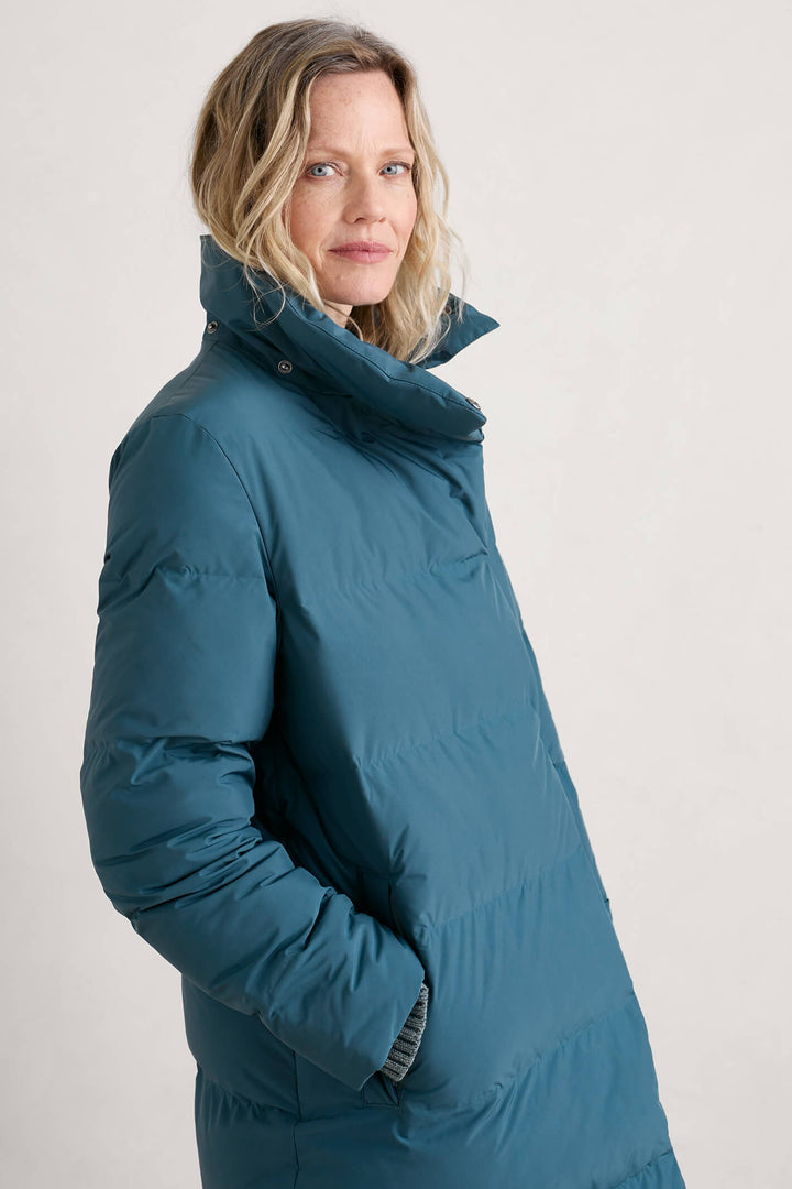 Seasalt Holywell Bay Dusky Jade Green Waterproof Padded Coat - Shirley Allum Boutique