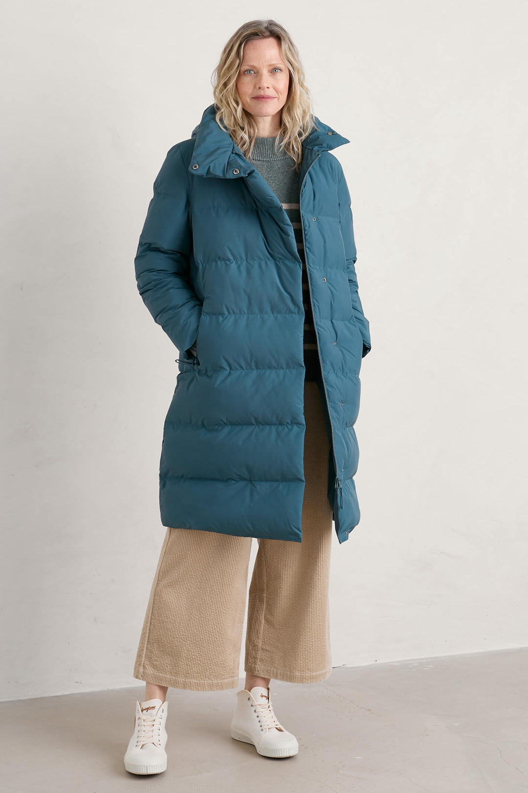Seasalt Holywell Bay Dusky Jade Green Waterproof Padded Coat - Shirley Allum Boutique