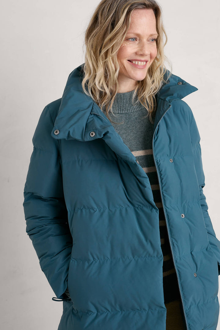 Seasalt Holywell Bay Dusky Jade Green Waterproof Padded Coat - Shirley Allum Boutique