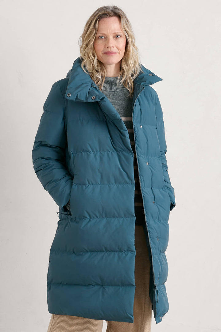 Seasalt Holywell Bay Dusky Jade Green Waterproof Padded Coat - Shirley Allum Boutique