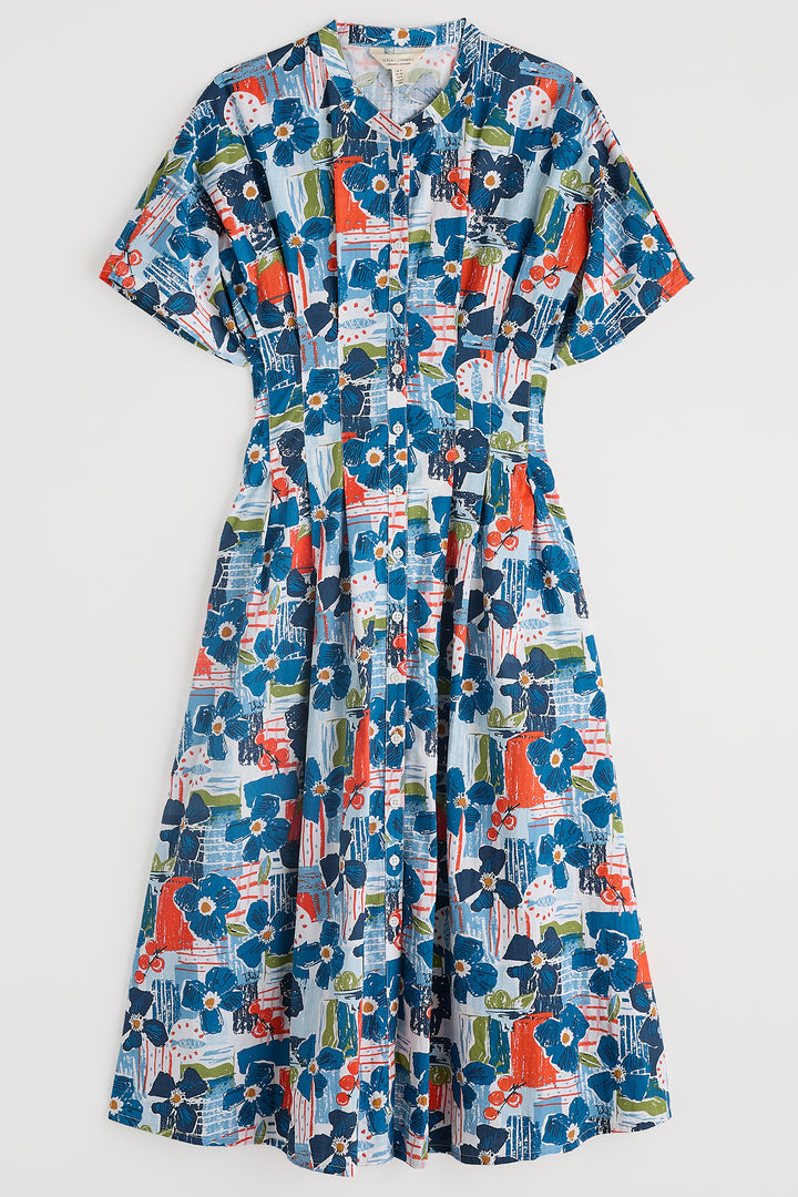 Floral patterned dress on a white background