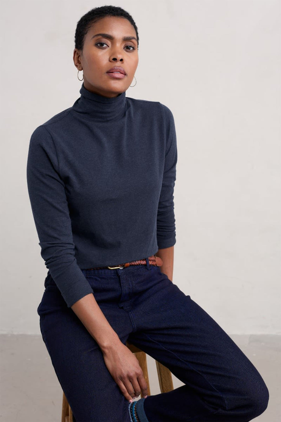 Seasalt Landing Roll Neck Top Regular Maritime b-wm25766 23345 - Shirley Allum Boutique