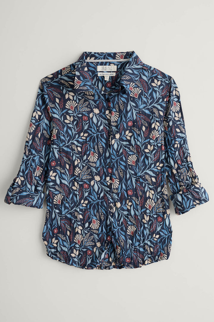 Seasalt Larissa Maritime Navy Folk Meadow Print Shirt - Shirley Allum Boutique