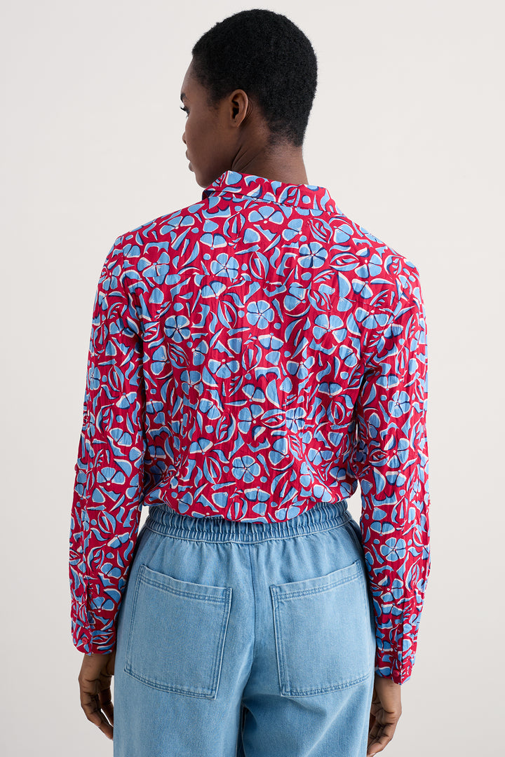 Seasalt Larissa Shirt Collaged Floral Scarlet WM23525-35283 - Shirley Allum Boutique