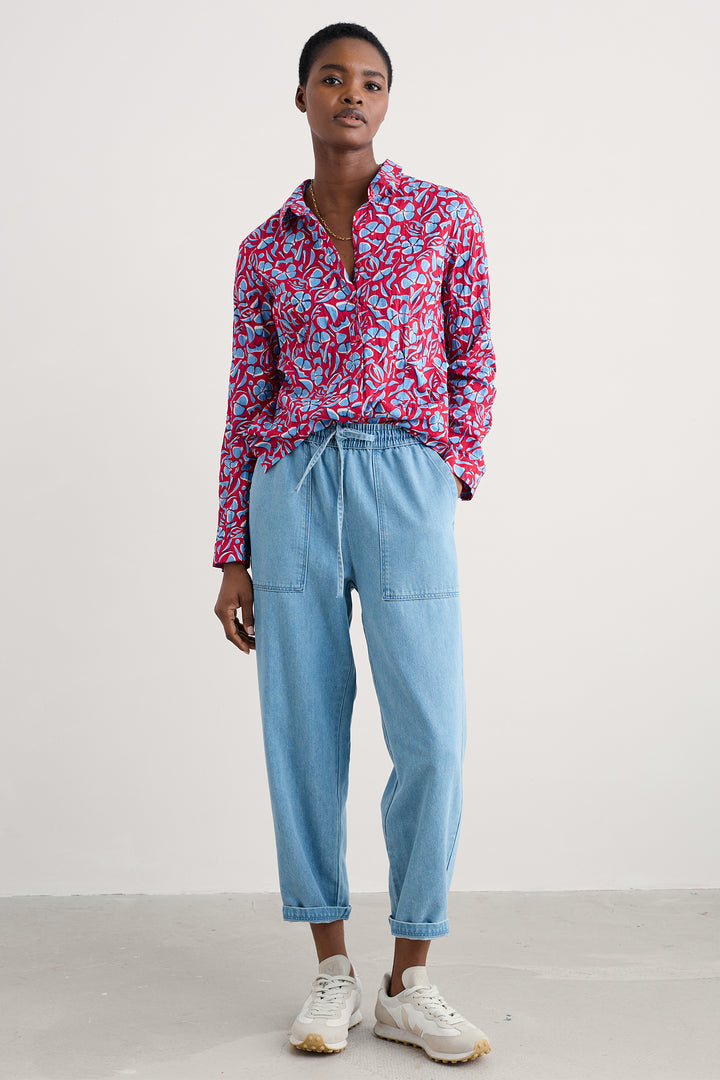 Seasalt Larissa Shirt Collaged Floral Scarlet WM23525-35283 - Shirley Allum Boutique