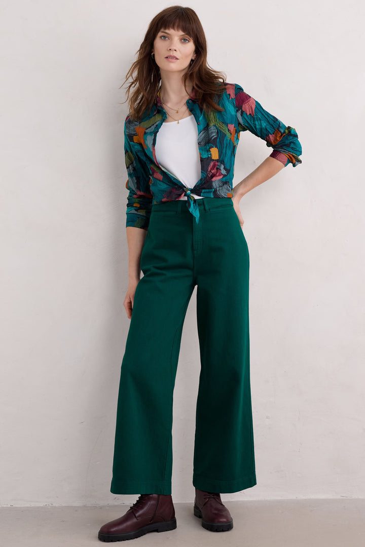 Seasalt Larissa Shirt Lelant Blue Abstract Mix B-WM39562-33071 - Shirley Allum Boutique