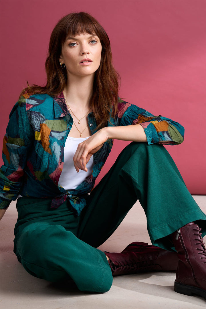 Seasalt Larissa Shirt Lelant Blue Abstract Mix B-WM39562-33071 - Shirley Allum Boutique