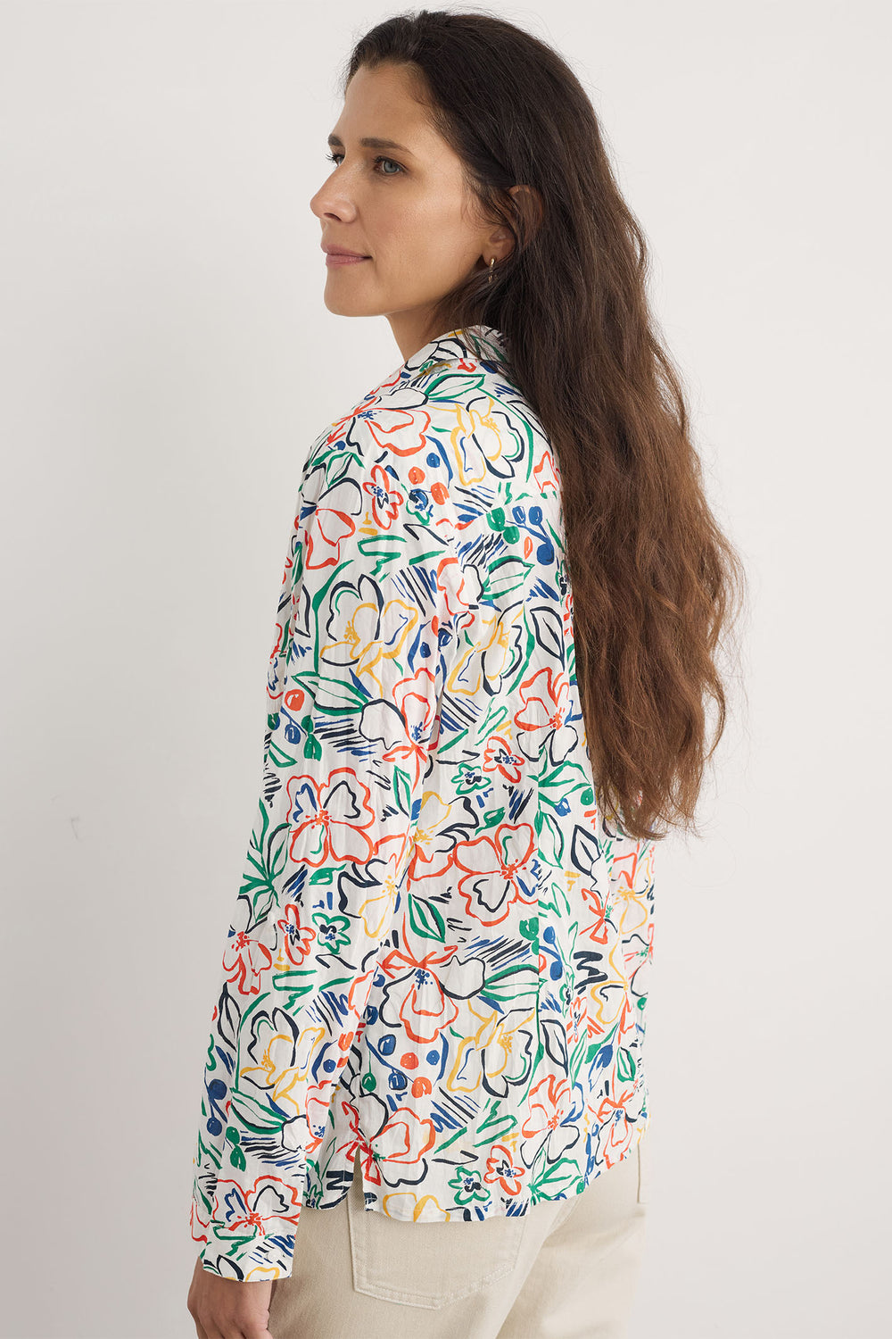 Seasalt Larissa Shirt Painters Garden Chalk White Multicolour WM00243R - Shirley Allum Boutique