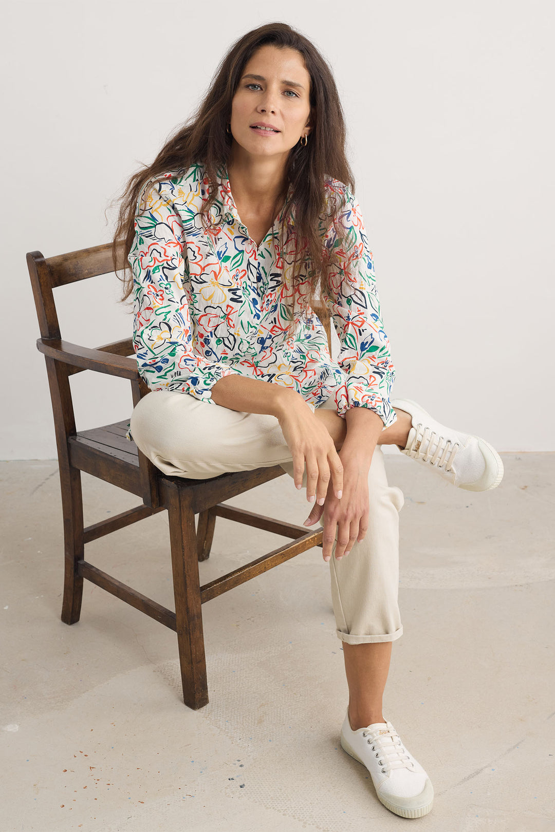 Seasalt Larissa Shirt Painters Garden Chalk White Multicolour WM00243R - Shirley Allum Boutique