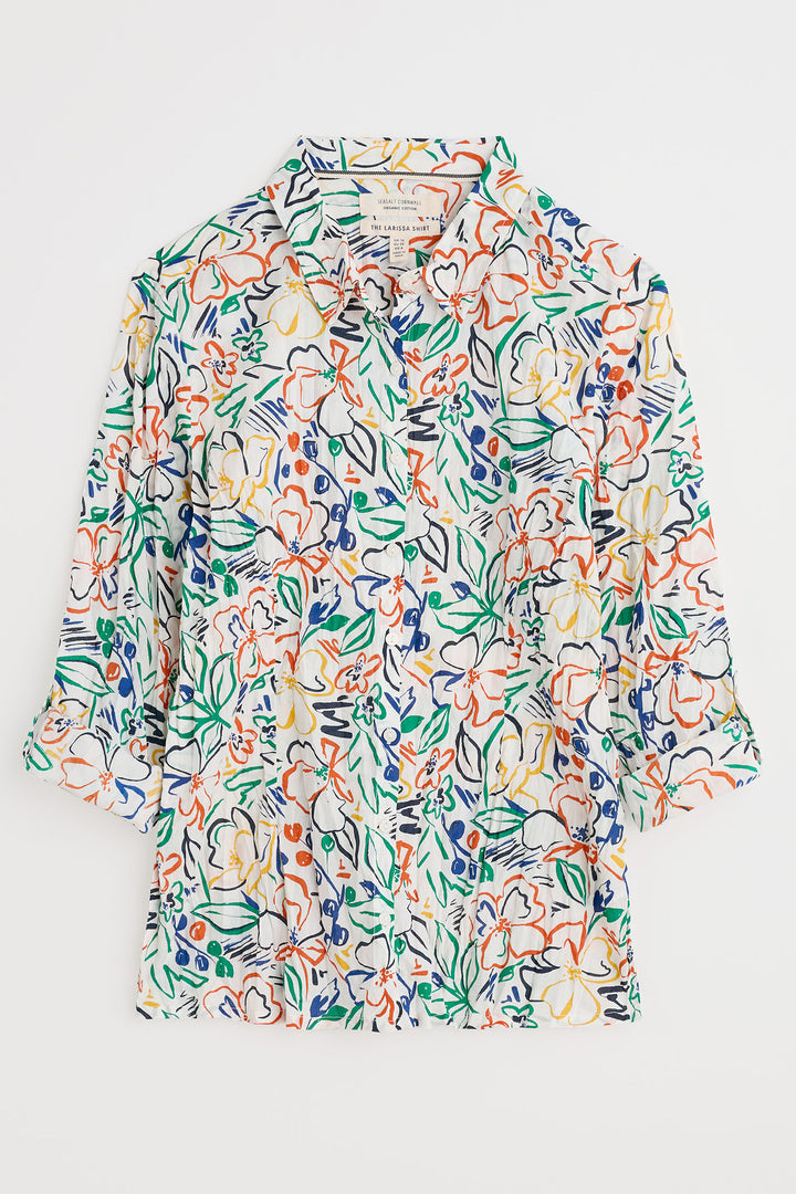 Seasalt Larissa Shirt Painters Garden Chalk White Multicolour WM00243R - Shirley Allum Boutique