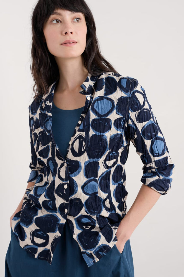 Seasalt Larissa Shirt Pebble Monoprint Aran WM00243R - Shirley Allum Boutique