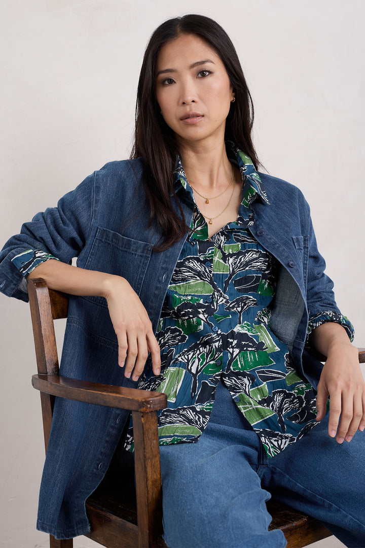 Seasalt Larissa Shirt Sketchbook Trees Sea Cave - Shirley Allum Boutique