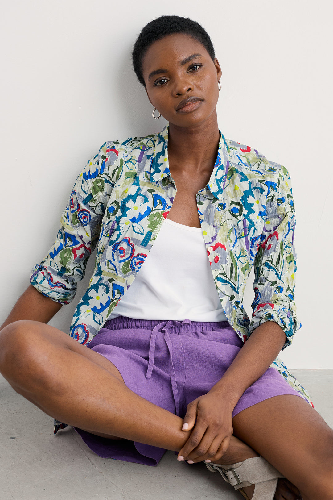 Seasalt Larissa Shirt Studio Floral Chalk WM00243R - Shirley Allum Boutique