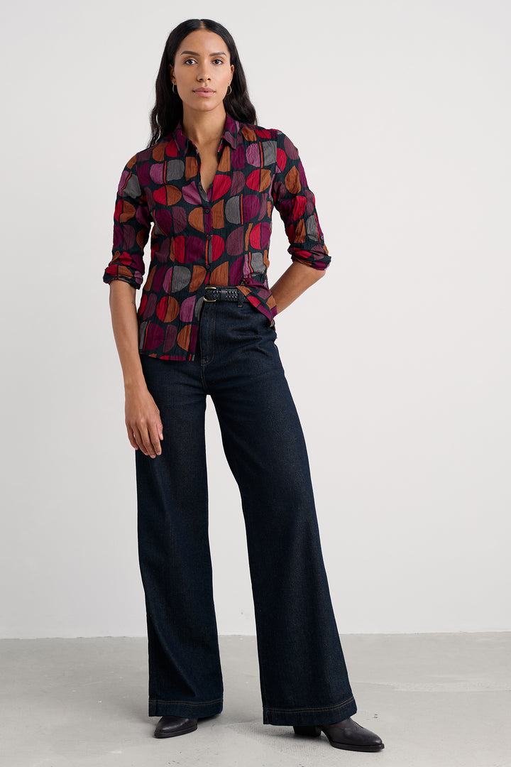 Seasalt Larissa WM00243R Half Moon Stamp Onyx Print Shirt