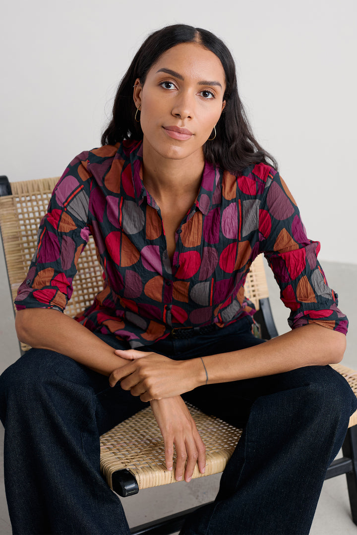 Seasalt Larissa WM00243R Half Moon Stamp Onyx Print Shirt