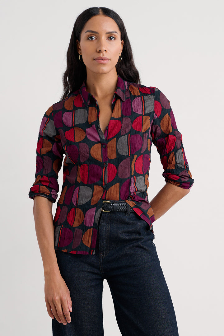 Seasalt Larissa WM00243R Half Moon Stamp Onyx Print Shirt