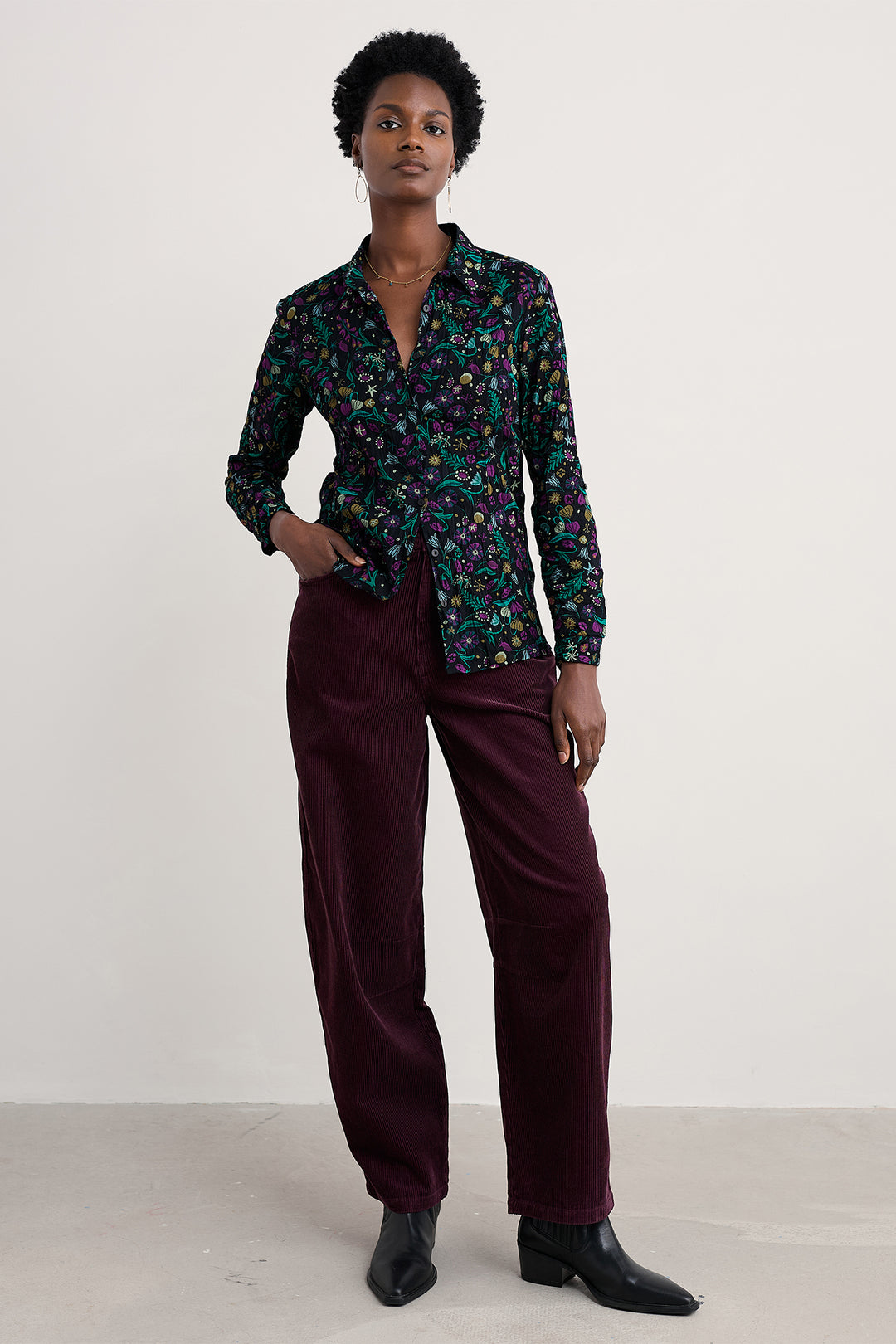 Seasalt Larissa WM00243R Illuminated Garden Onyx Print Shirt