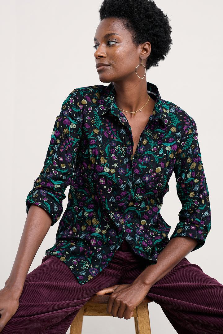 Seasalt Larissa WM00243R Illuminated Garden Onyx Print Shirt