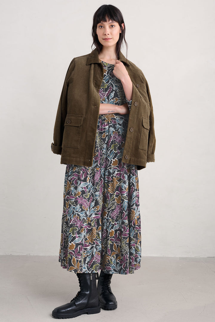 Seasalt Line Strokes Dress Regular Inked Foliage Onyx - Shirley Allum Boutique