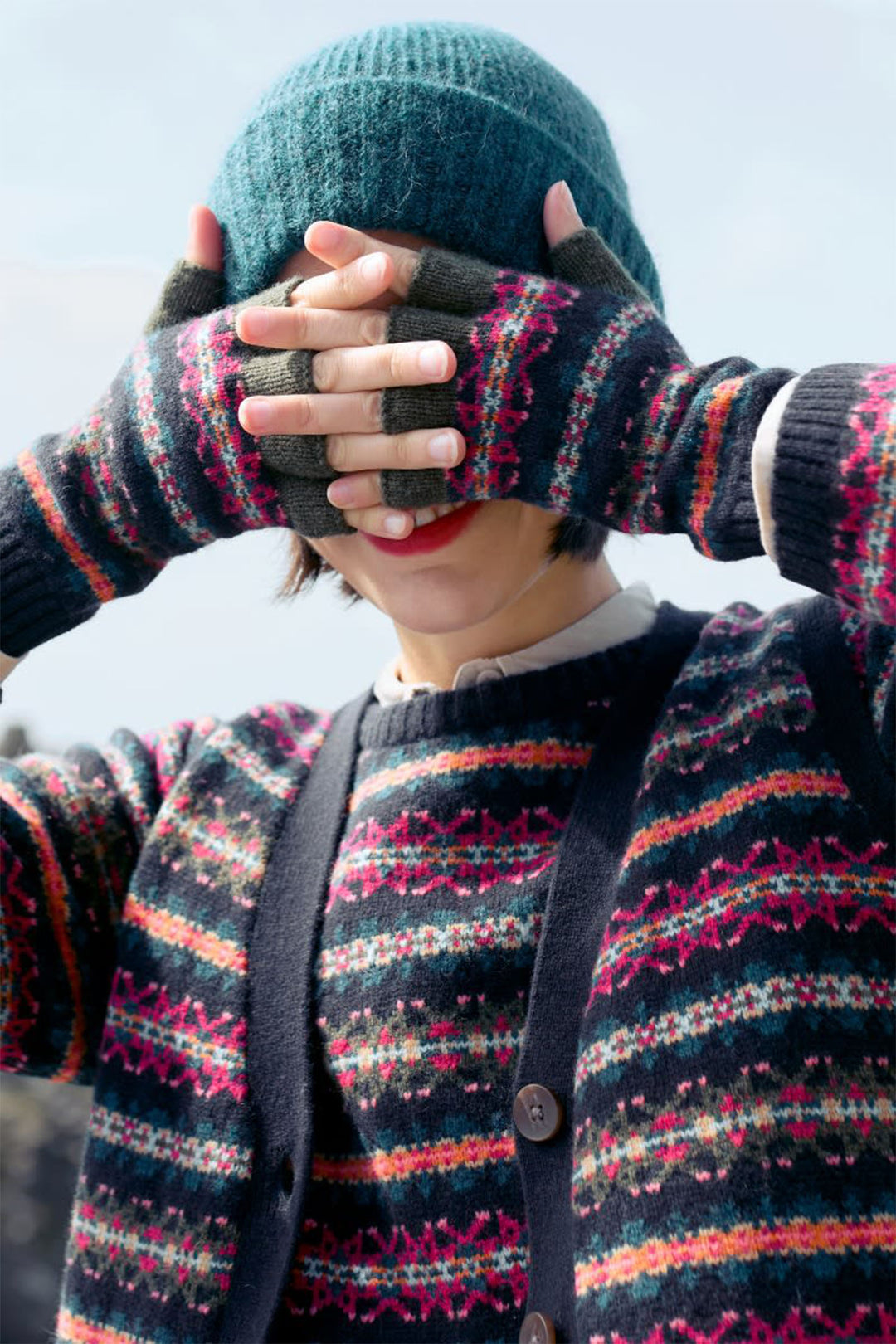 Seasalt Mabyn Fingerless Gloves Palace Cove Maritime Multi - Shirley Allum Boutique