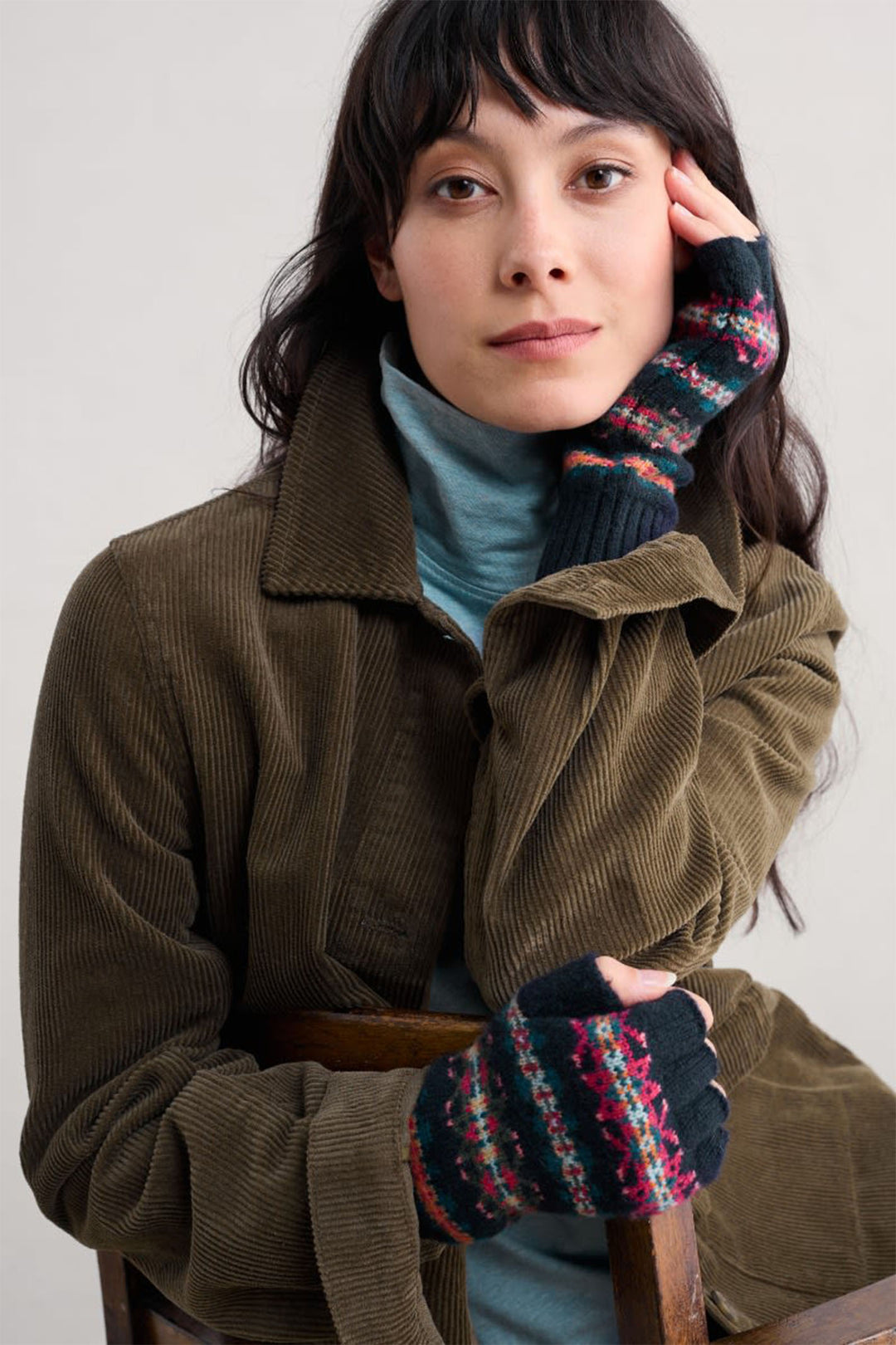 Seasalt Mabyn Fingerless Gloves Palace Cove Maritime Multi - Shirley Allum Boutique
