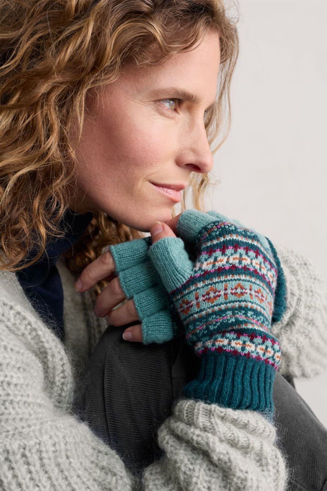 Seasalt Mabyn Fingerless Gloves Wheal Towan Seashore Mix - Shirley Allum Boutique