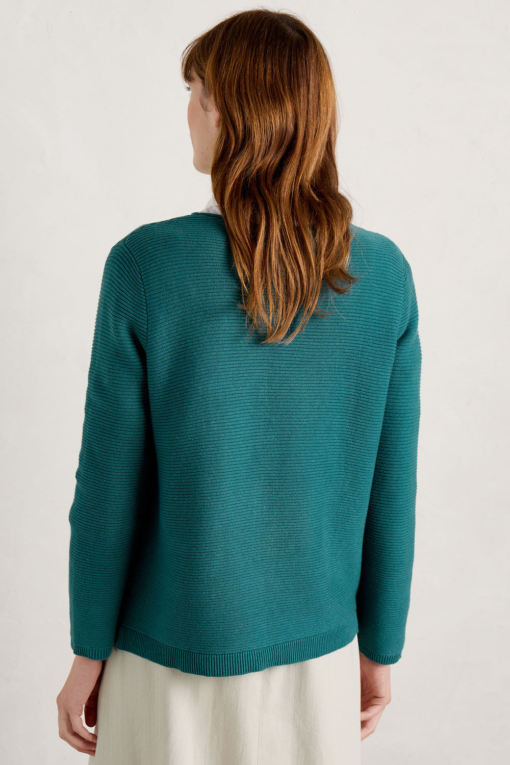 Seasalt Makers Teal Green Melange Wreckage Ribbed Jumper