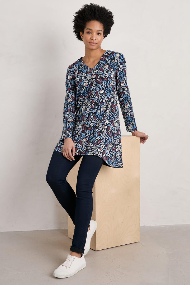 Seasalt Maritime Navy Sea Cruise Folk Meadow Tunic Top - Shirley Allum Boutique