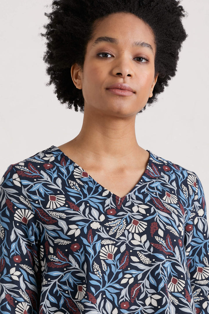 Seasalt Maritime Navy Sea Cruise Folk Meadow Tunic Top - Shirley Allum Boutique