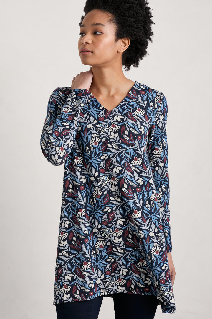 Seasalt Maritime Navy Sea Cruise Folk Meadow Tunic Top - Shirley Allum Boutique