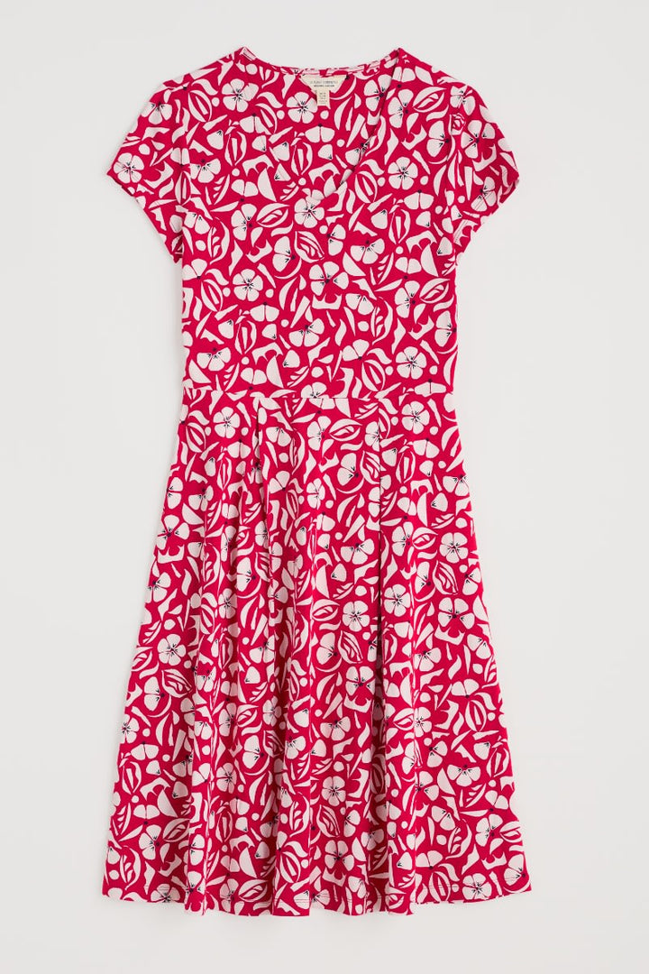 Seasalt Pier View Dress Collaged Floral Scarlet Chalk WM15327-35578 - Shirley Allum Boutique