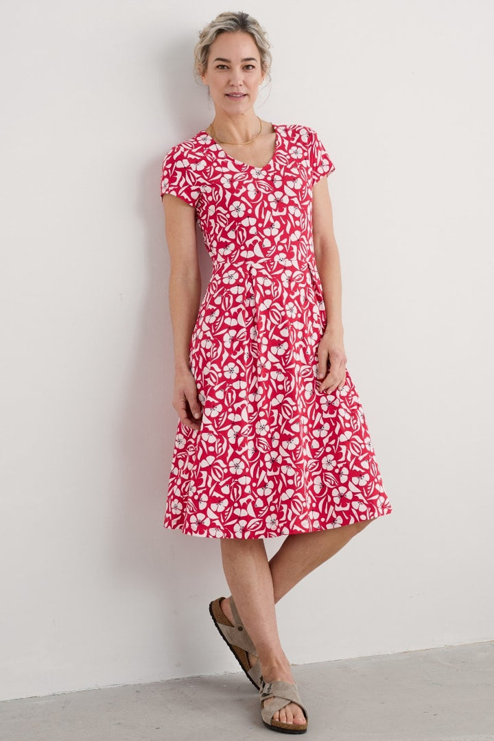 Seasalt Pier View Dress Collaged Floral Scarlet Chalk WM15327-35578 - Shirley Allum Boutique