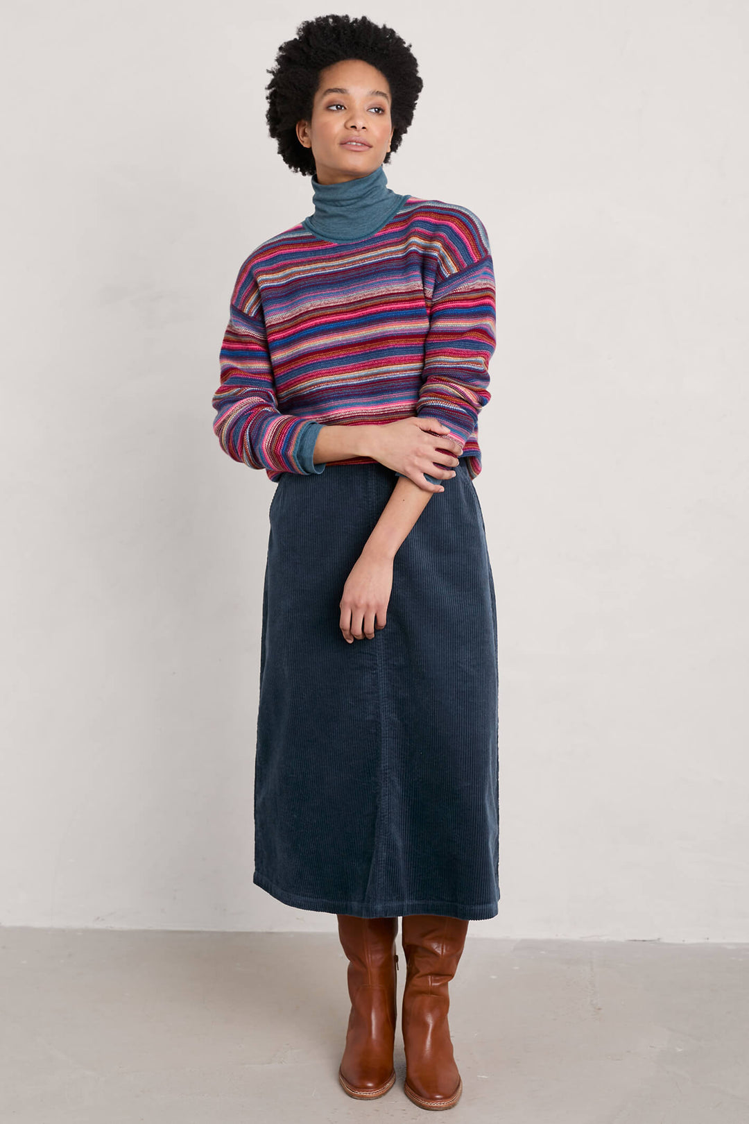 Seasalt Ripple Marks Starling Multicolour Stripe Fruity Jumper - Shirley Allum Boutique