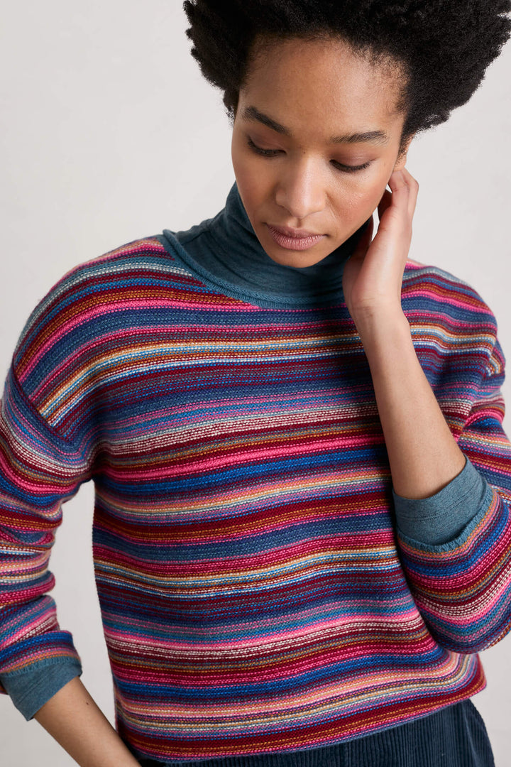 Seasalt Ripple Marks Starling Multicolour Stripe Fruity Jumper - Shirley Allum Boutique