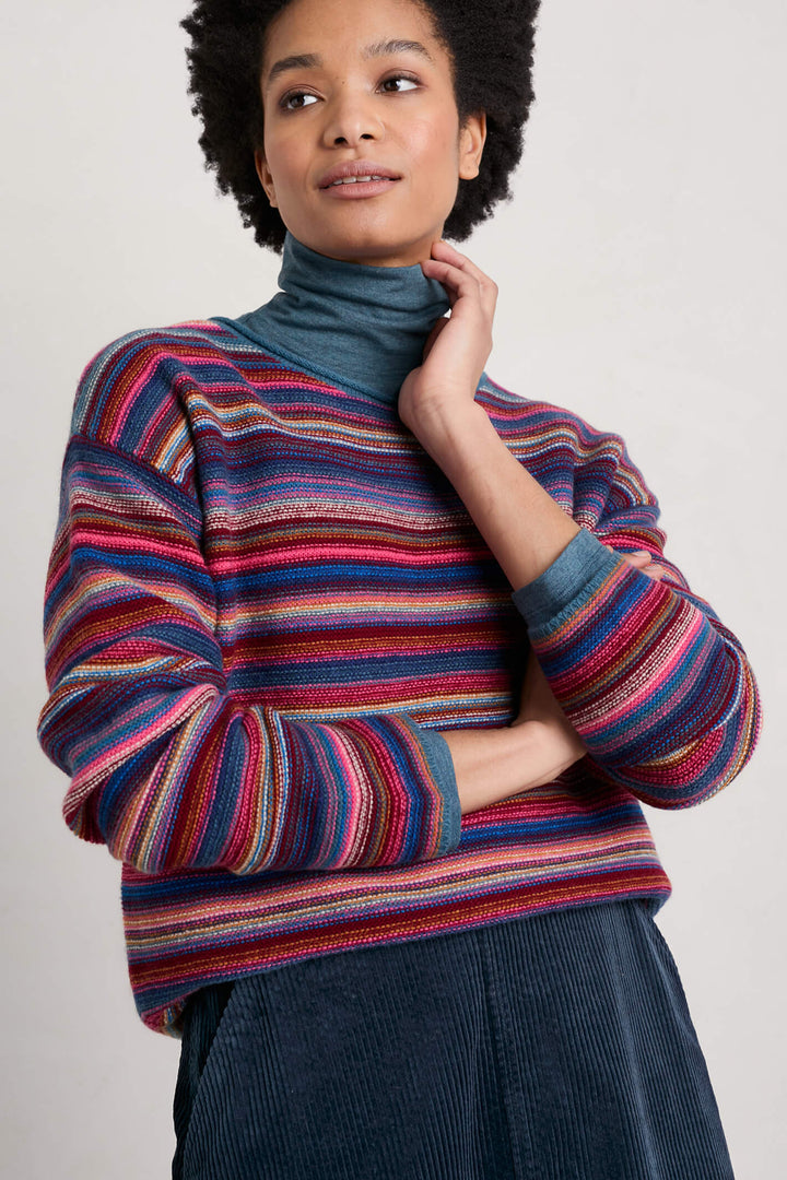 Seasalt Ripple Marks Starling Multicolour Stripe Fruity Jumper - Shirley Allum Boutique