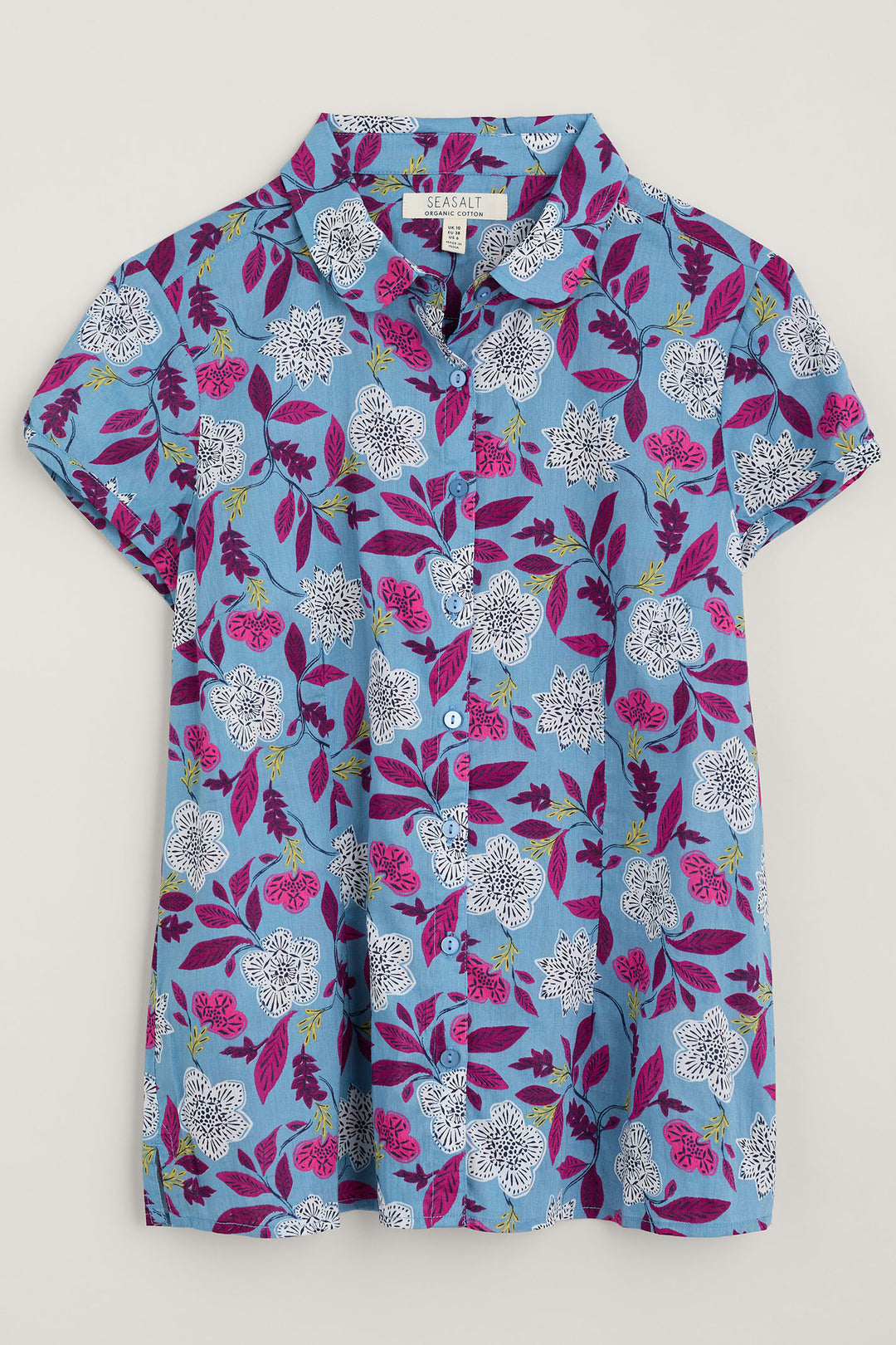 Seasalt Rushmaker Blue Stone Flower Saltwater Print Shirt - Shirley Allum Boutique
