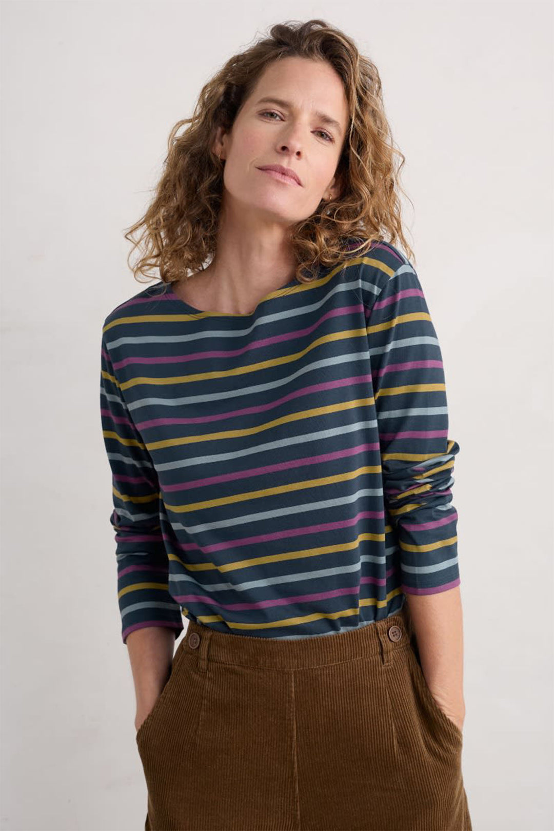 Seasalt Sailor Shirt Regular Tri Breton Maritime Aniseed - Shirley Allum Boutique