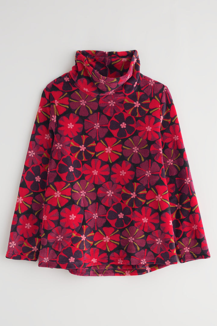 Red floral patterned shirt on a white background