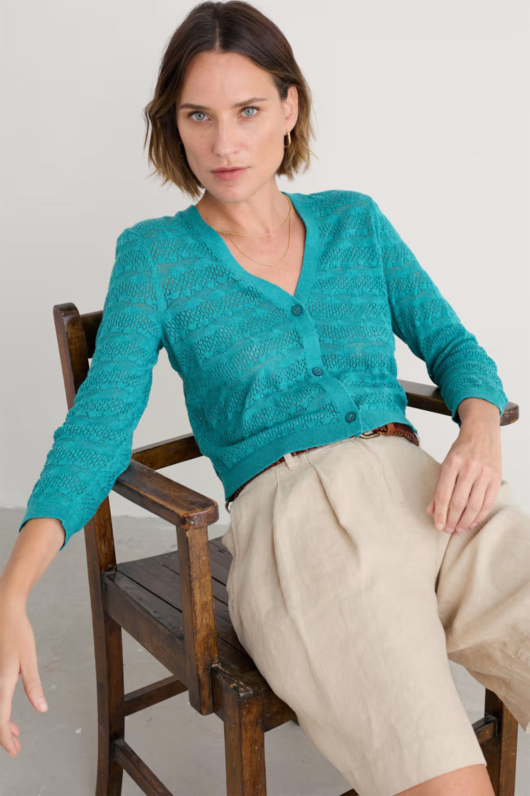 Seasalt Sweet Day Azurite Blue Cotton Cardigan Regular - Shirley Allum Boutique