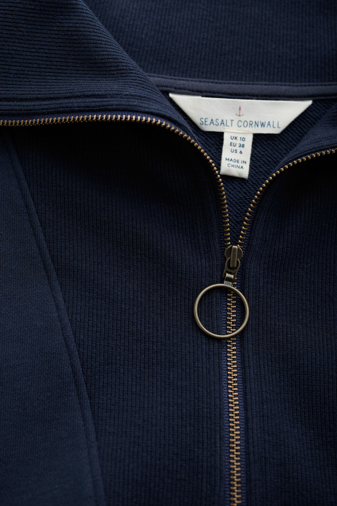 Seasalt Tideline Maritime Blue High Zip Neck Sweatshirt - Shirley Allum Boutique