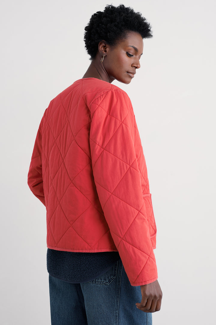 Seasalt WM35641 Swift Barn Tomato Red Quilted Jacket