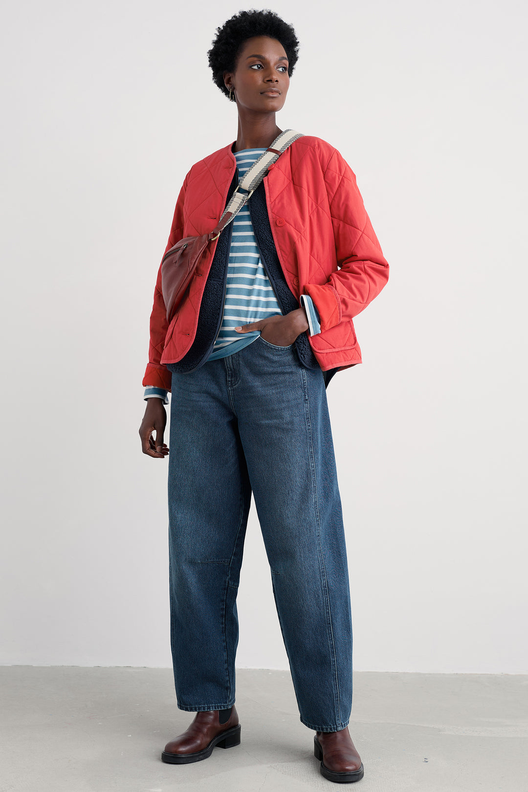 Seasalt WM35641 Swift Barn Tomato Red Quilted Jacket