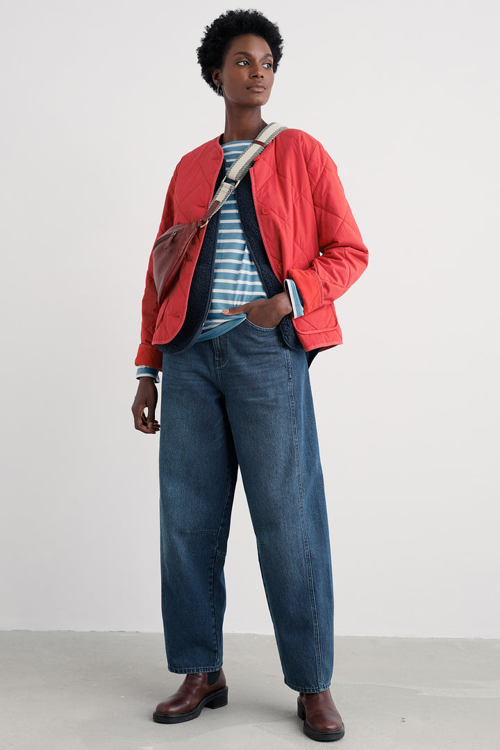 Seasalt WM35641 Swift Barn Tomato Red Quilted Jacket