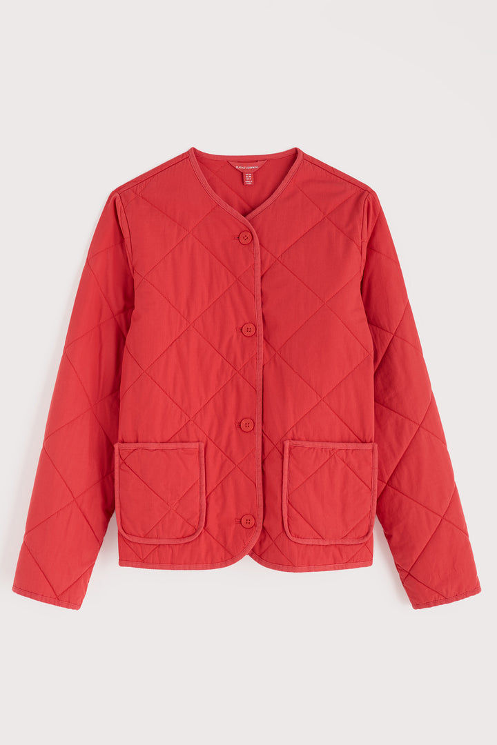 Seasalt WM35641 Swift Barn Tomato Red Quilted Jacket