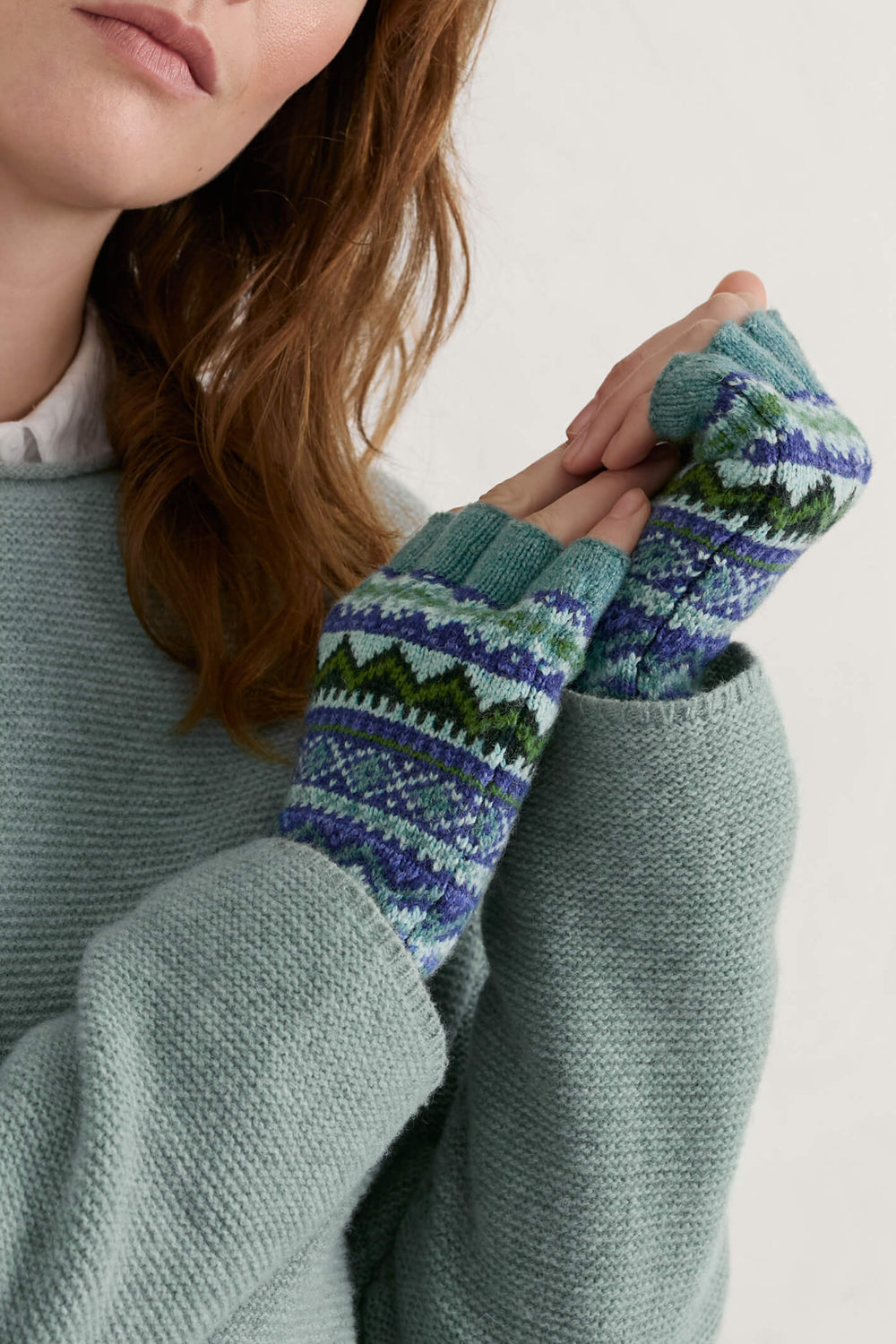 Seasalt Water Avens Marine Mabyn Fingerless Gloves - Shirley Allum Boutique