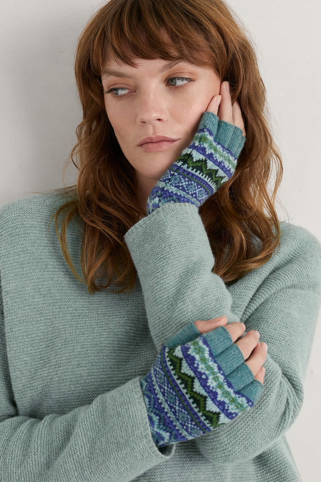 Seasalt Water Avens Marine Mabyn Fingerless Gloves - Shirley Allum Boutique