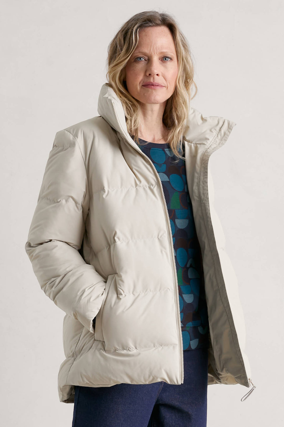 Seasalt Waymaker Aran Cream Waterproof Puffer Jacket - Shirley Allum Boutique